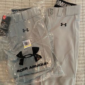 2 new pair Under Armour Softball pants gray Med